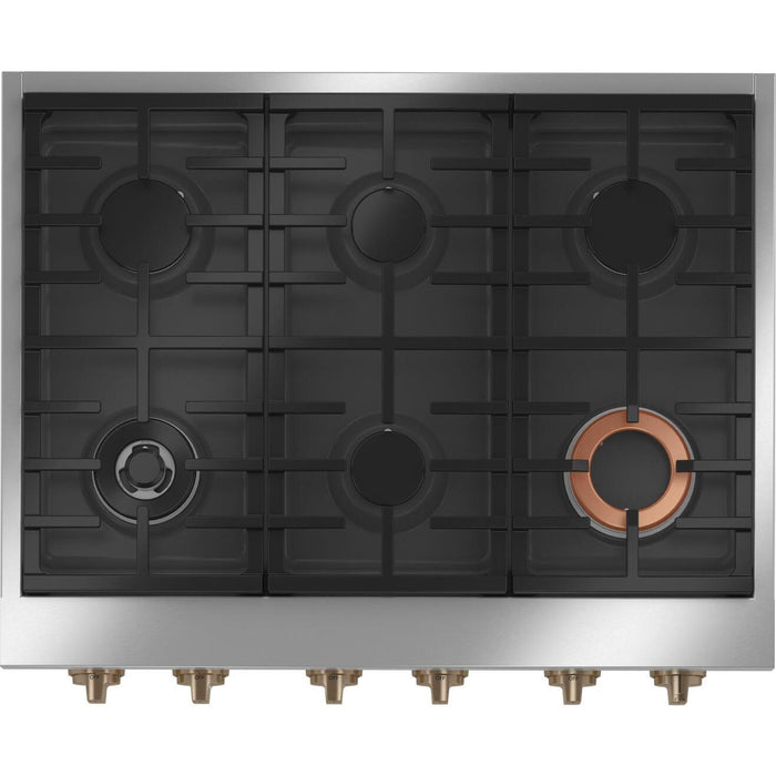 Café 36-inch Built-in Gas Rangetop with 6 Burners CGU366P4TW2 IMAGE 3