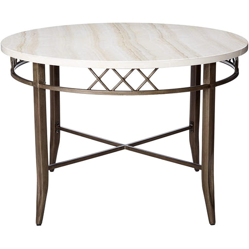 Acme Furniture Round Aldric Dining Table with Marble Top 73000 IMAGE 2