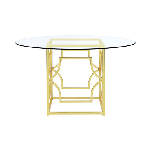 Coaster Furniture Round Starlight Dining Table with Glass Top and Pedestal Base 192641/CP54RD-10 IMAGE 2