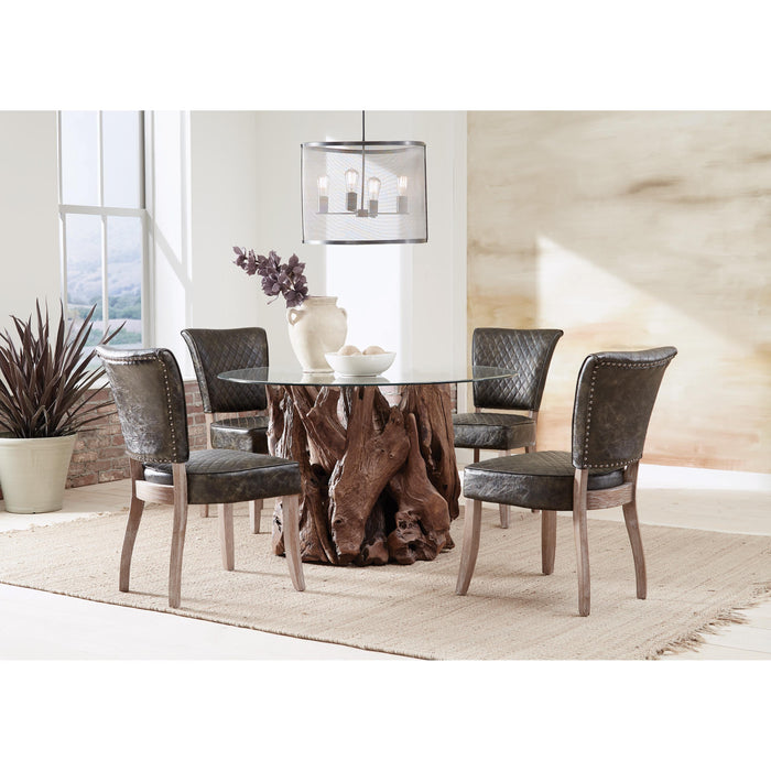 Coaster Furniture Round Ashbury Dining Table with Glass Top and Pedestal Base 109511/CP54RD-10 IMAGE 3