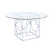 Coaster Furniture Round Starlight Dining Table with Glass Top and Pedestal Base 192561/CP54RD-10 IMAGE 1