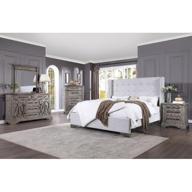 Acme Furniture King Upholstered Panel Bed 27697EK IMAGE 3