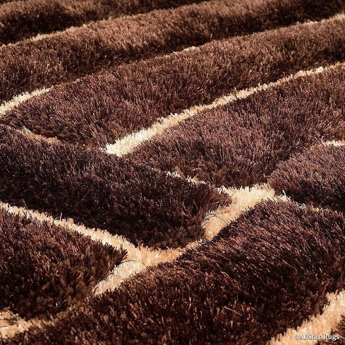 Persian Weavers Rugs Rectangle 3D Shaggy 3D-800 5'x8' Rug - Chocolate IMAGE 3