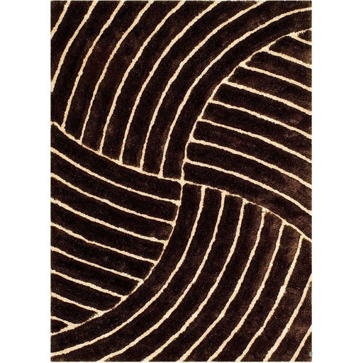 Persian Weavers Rugs Rectangle 3D Shaggy 3D-800 9'x11' Rug - Chocolate IMAGE 1