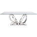 Acme Furniture Finley Dining Table with Glass Top and Pedestal Base 68260 IMAGE 2