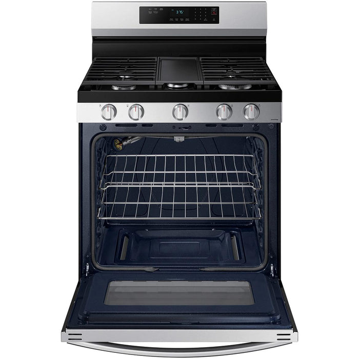 Samsung 30-inch Freestanding Gas Range with Wi-Fi Connect NX60A6311SS/AA IMAGE 2