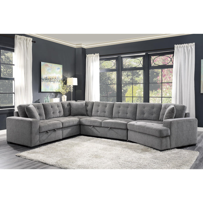 Homelegance Logansport Fabric 4 pc Sectional 9401GRY*42LRU IMAGE 12