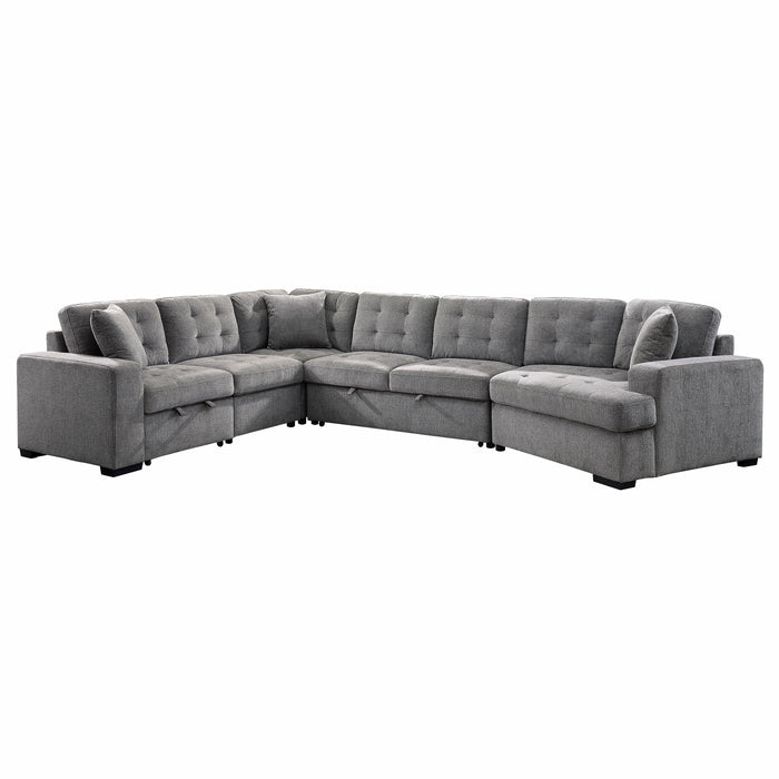 Homelegance Logansport Fabric 4 pc Sectional 9401GRY*42LRU IMAGE 1