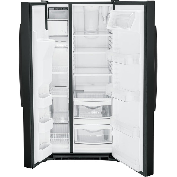 GE 33-inch, 23 cu. ft. Side-By-Side Refrigerator with Water and Ice Dispensing System GSS23GGPBB IMAGE 2