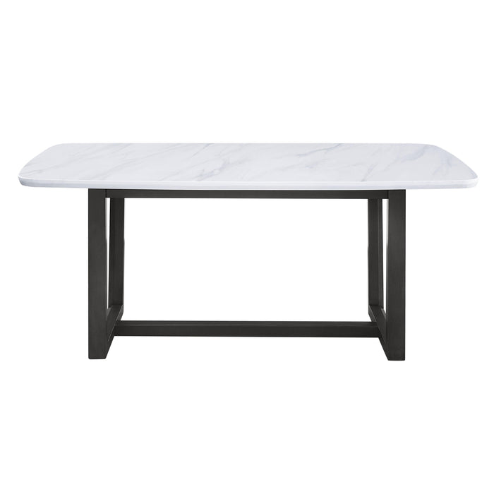 Acme Furniture Madan Dining Table with Marble Top and Trestle Base DN00059 IMAGE 2