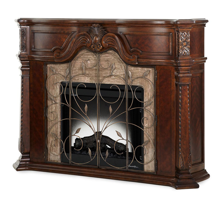 AICO Windsor Court Fireplace without Insert in Vintage Fruitwood - BWO Furniture & Mattresses