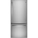 GE 30-inch, 21 cu.ft. Freestanding Bottom Freezer with LED Lighting GBE21DYKFS IMAGE 1