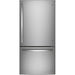 GE 33-inch, 24.8 cu.ft. Freestanding Bottom Freezer Refrigerator with Interior Ice Maker GDE25EYKFS IMAGE 1