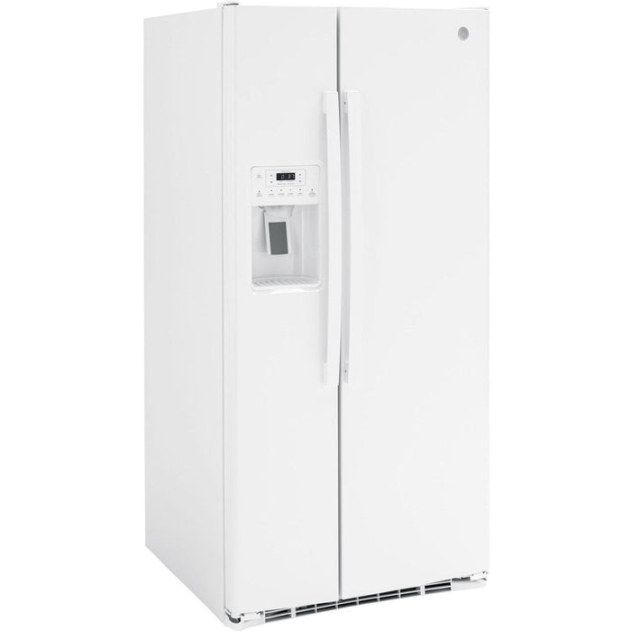 GE 33-inch 23 cu.ft. Freestanding Side-by-Side Refrigerator with LED Lighting GSE23GGPWW IMAGE 2