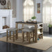 Acme Furniture Charnell Counter Height Dining Table with Marble Top and Trestle Base DN00551 IMAGE 7