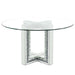 Acme Furniture Noralie Dining Table with Glass Top and Trestle Base DN00715 IMAGE 2