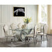 Acme Furniture Noralie Dining Table with Glass Top and Pedestal Base DN00719 IMAGE 6