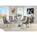 Acme Furniture Noralie Dining Table with Glass Top and Pedestal Base DN00719 IMAGE 7