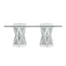 Acme Furniture Noralie Dining Table with Glass Top and Pedestal Base DN00722 IMAGE 2