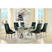 Acme Furniture Noralie Dining Table with Glass Top and Pedestal Base DN00722 IMAGE 4