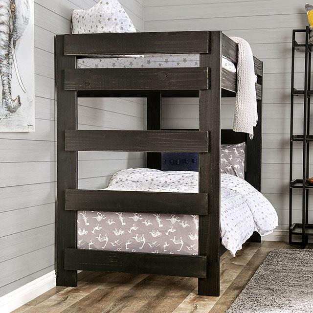 Furniture of America Arlette AM-BK100BK-BED-SLAT Twin/Twin Bunk Bed IMAGE 6