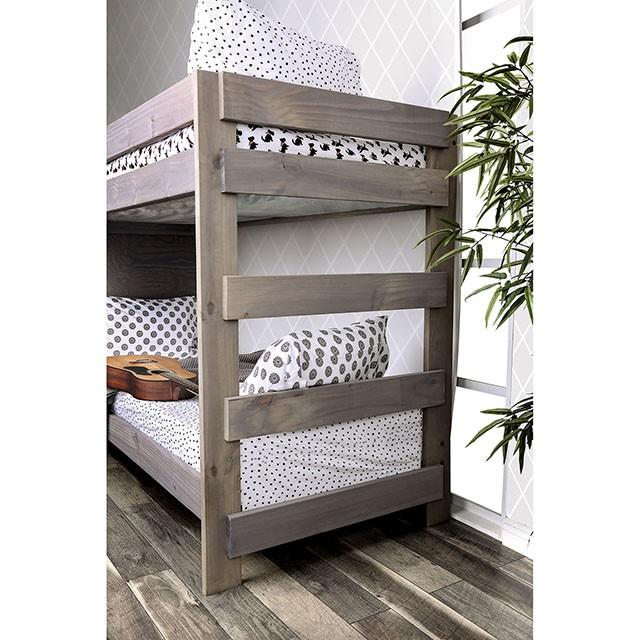 Furniture of America Ampelios AM-BK102GY-BED-SLAT Twin/Twin Bunk Bed IMAGE 2