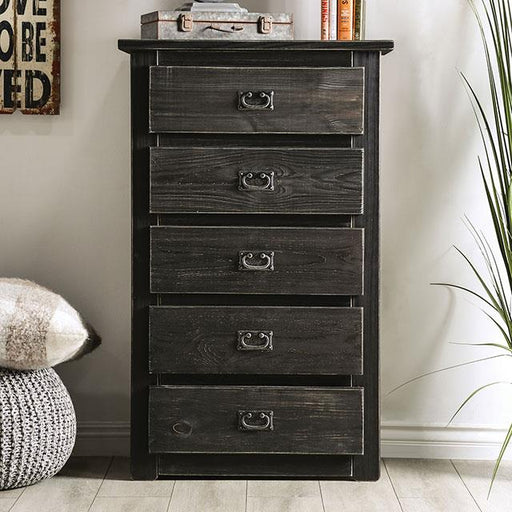 Furniture of America Ampelios 5 Drawer Chest AM7000BK-C IMAGE 1