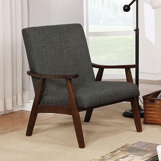 Furniture of America Deena Stationary Fabric Accent Chair CM-AC5708DG IMAGE 1