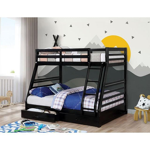 Furniture of America California CM-BK588BK-BED Twin/Full Bunk Bed IMAGE 1