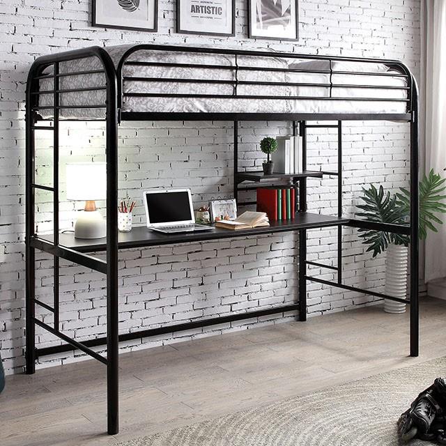 Furniture of America Opal CM-BK938BK Twin Loft Bed IMAGE 1