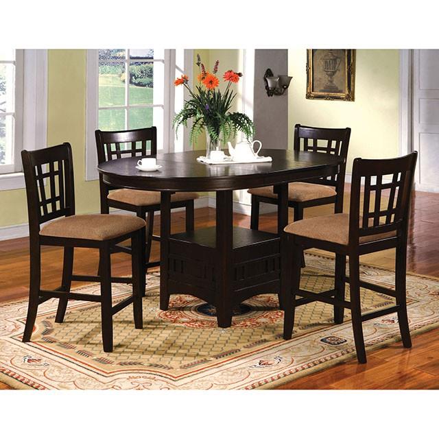 Furniture of America Oval Metropolis Counter Height Dining Table with Pedestal Base CM3032PT IMAGE 2