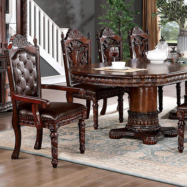 Furniture of America Oval Canyonville Dining Table with Pedestal Base CM3144T-TABLE IMAGE 1