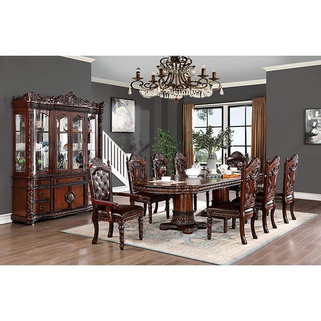 Furniture of America Oval Canyonville Dining Table with Pedestal Base CM3144T-TABLE IMAGE 2