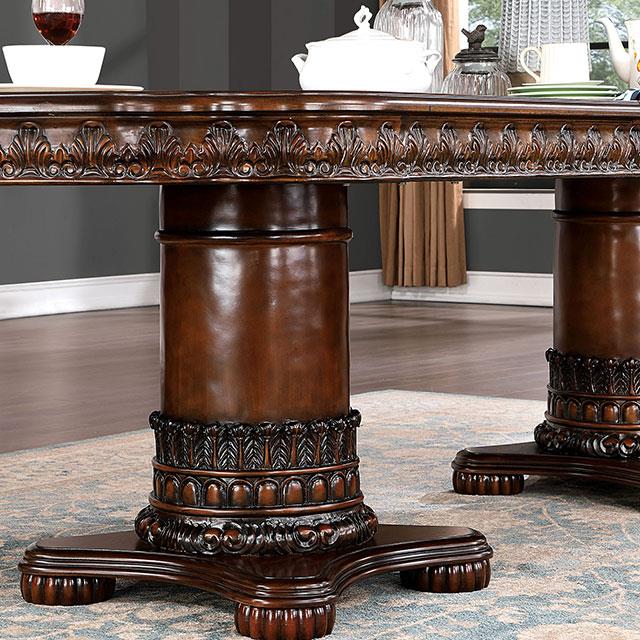 Furniture of America Oval Canyonville Dining Table with Pedestal Base CM3144T-TABLE IMAGE 3