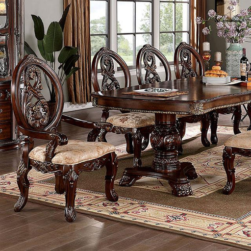 Furniture of America Normandy Dining Table with Pedestal Base CM3145T-TABLE IMAGE 1