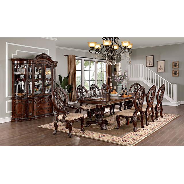 Furniture of America Normandy Dining Table with Pedestal Base CM3145T-TABLE IMAGE 2