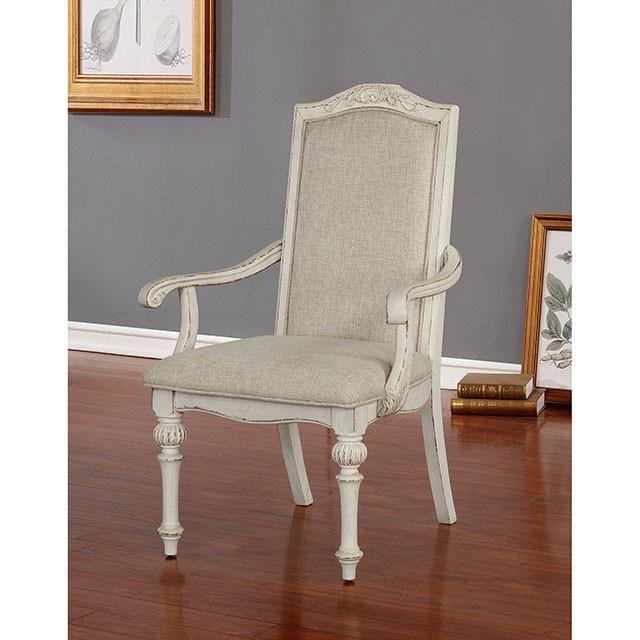 Furniture of America Arcadia Arm Chair CM3150WH-AC-2PK IMAGE 2