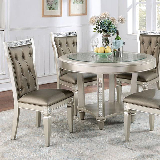 Furniture of America Round Adelina Dining Table with Glass Top CM3158RT IMAGE 1