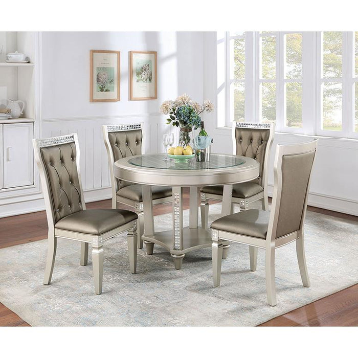 Furniture of America Round Adelina Dining Table with Glass Top CM3158RT IMAGE 2