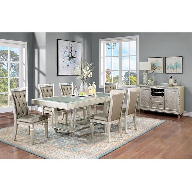 Furniture of America Adelina Dining Table with Glass Top CM3158T-TABLE IMAGE 2