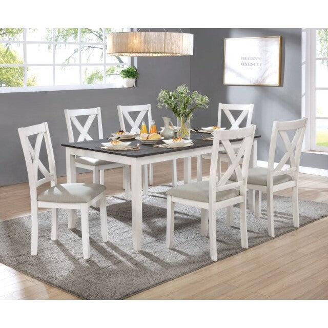 Furniture of America Anya 7 pc Dinette CM3476WH-T-7PK IMAGE 2