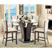 Furniture of America Round Manhattan Counter Height Dining Table with Glass Top CM3710GY-PT-TABLE IMAGE 1