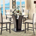 Furniture of America Round Manhattan Counter Height Dining Table with Glass Top CM3710GY-PT-TABLE IMAGE 3