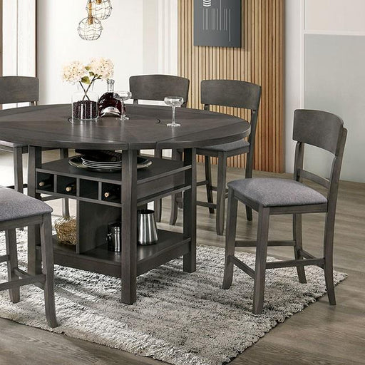 Furniture of America Round Stacie Counter Height Dining Table CM3733GY-RPT-TABLE IMAGE 1