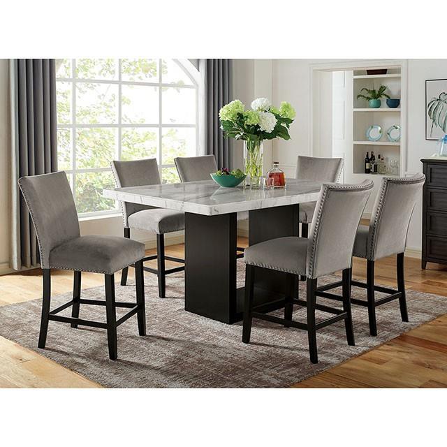 Furniture of America Kian Counter Height Dining Table with Marble Top CM3744PT-TABLE IMAGE 2