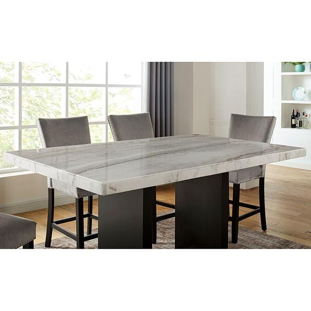 Furniture of America Kian Counter Height Dining Table with Marble Top CM3744PT-TABLE IMAGE 3