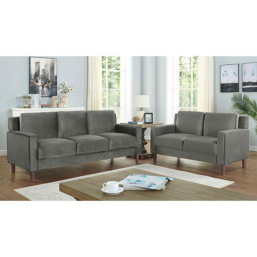 Furniture of America Brandi Stationary Fabric Loveseat CM6064GY-LV IMAGE 2