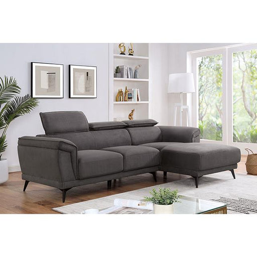 Furniture of America Napanee Fabric,Metal,Solid Wood Sectional CM6254GY-SECT IMAGE 2