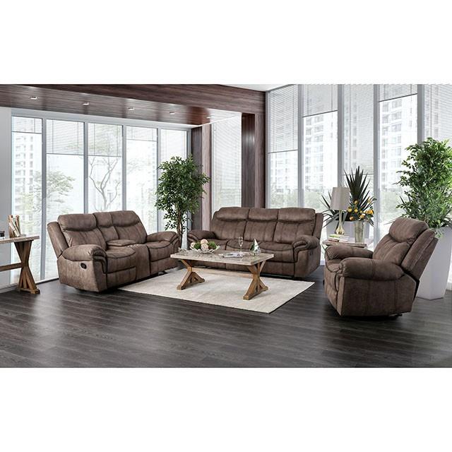 Furniture of America Celia Reclining Leather Look Loveseat with Console CM6583-LV IMAGE 11