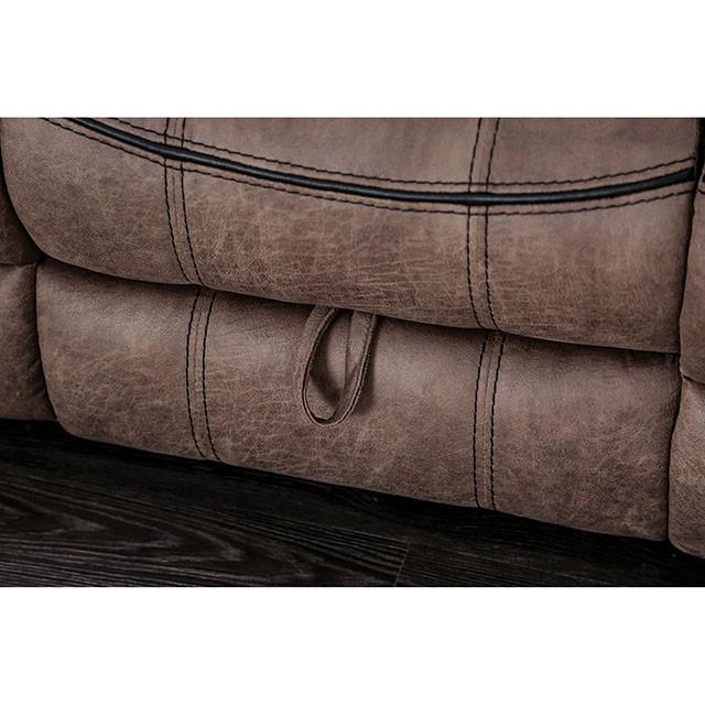 Furniture of America Celia Reclining Leather Look Loveseat with Console CM6583-LV IMAGE 4